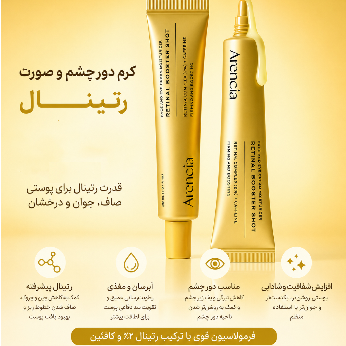 بوستر شات ضد چروک دور چشم و صورت رتینال آرنسیا