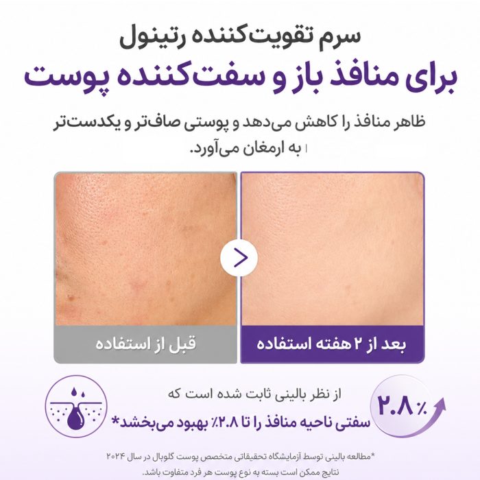 نتایج کلینیکال سرم جوان‌ساز و ضدچروک رتینول و NMN مدی‌کیوب
